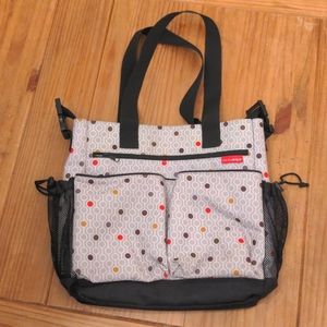 Skip Hop Black and Gray Geo Print Diaper Bag